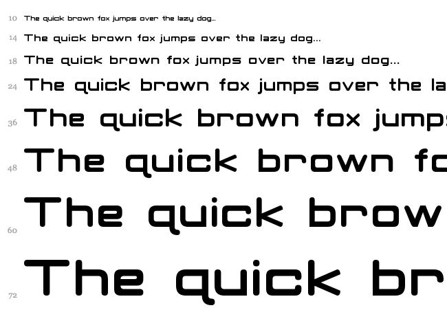 Classic Robot font waterfall